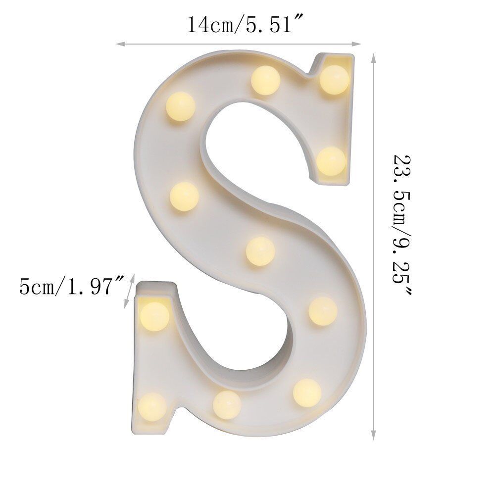 Light Up Letter LED Alphabet PlasticParty Sign Wedding Festival Stand Decoration