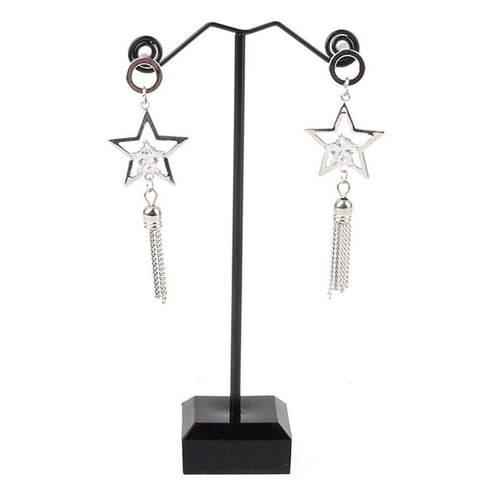 US 3 Pcs Alloy Earrings Display T-Shape Stand Showcase Jewelry Organizer Holder