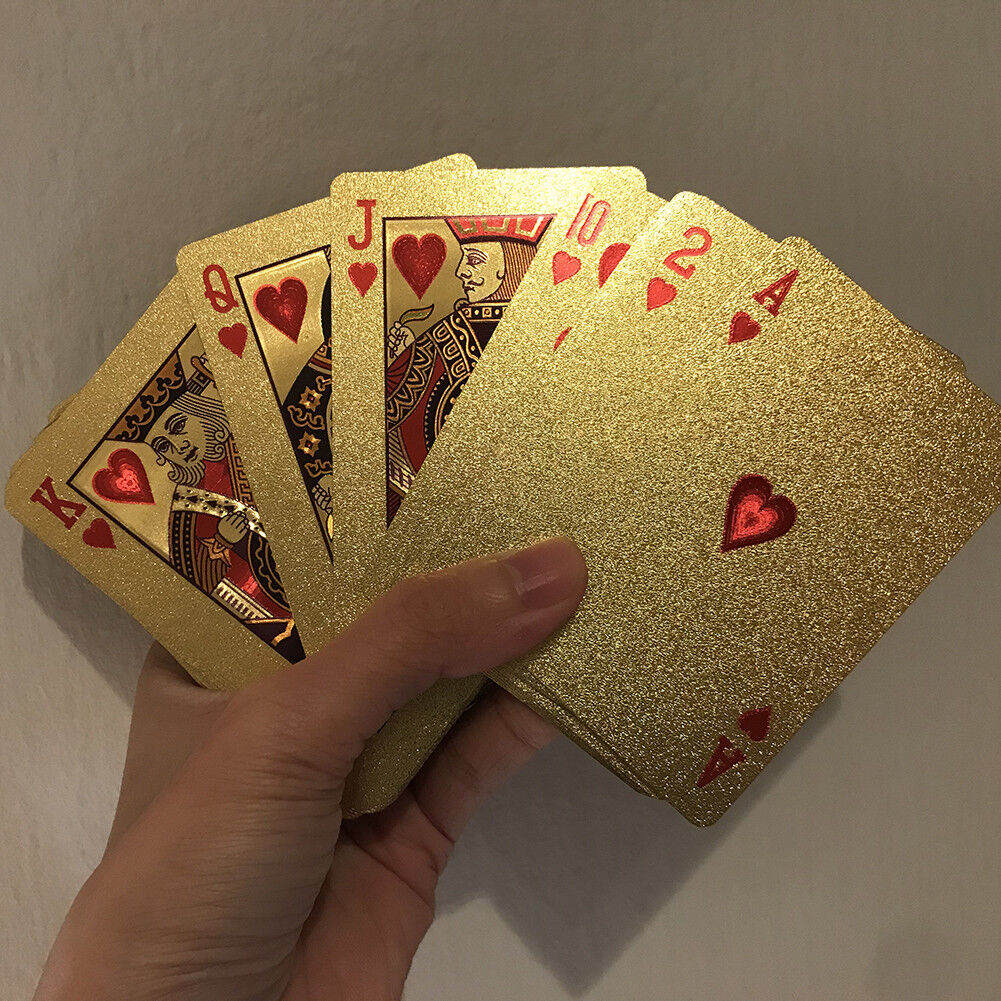 Luxury 24K Gold Foil Poker Playing Cards Deck Carta de Baralho with Box Good