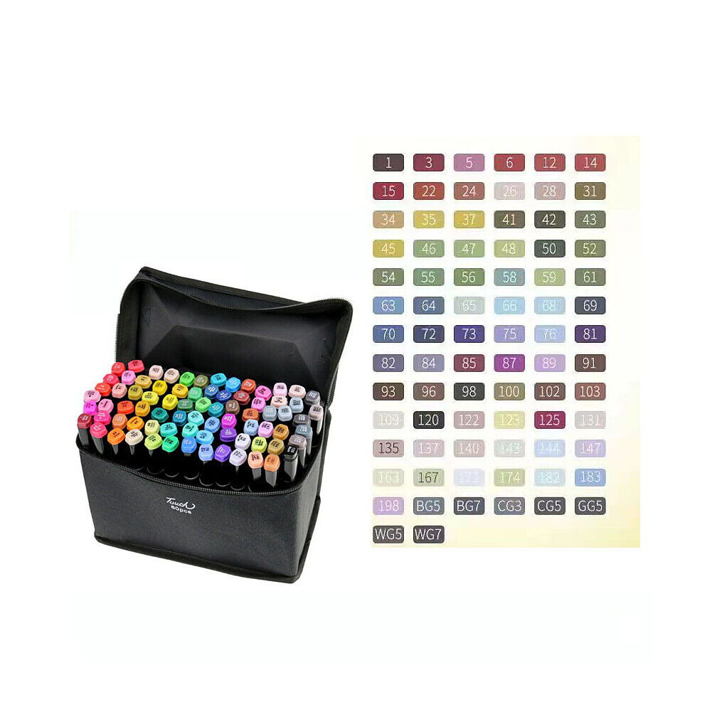 US Permanent Art Sketch Drawing Marker Set Alcohol Markers Double Tipped Markers