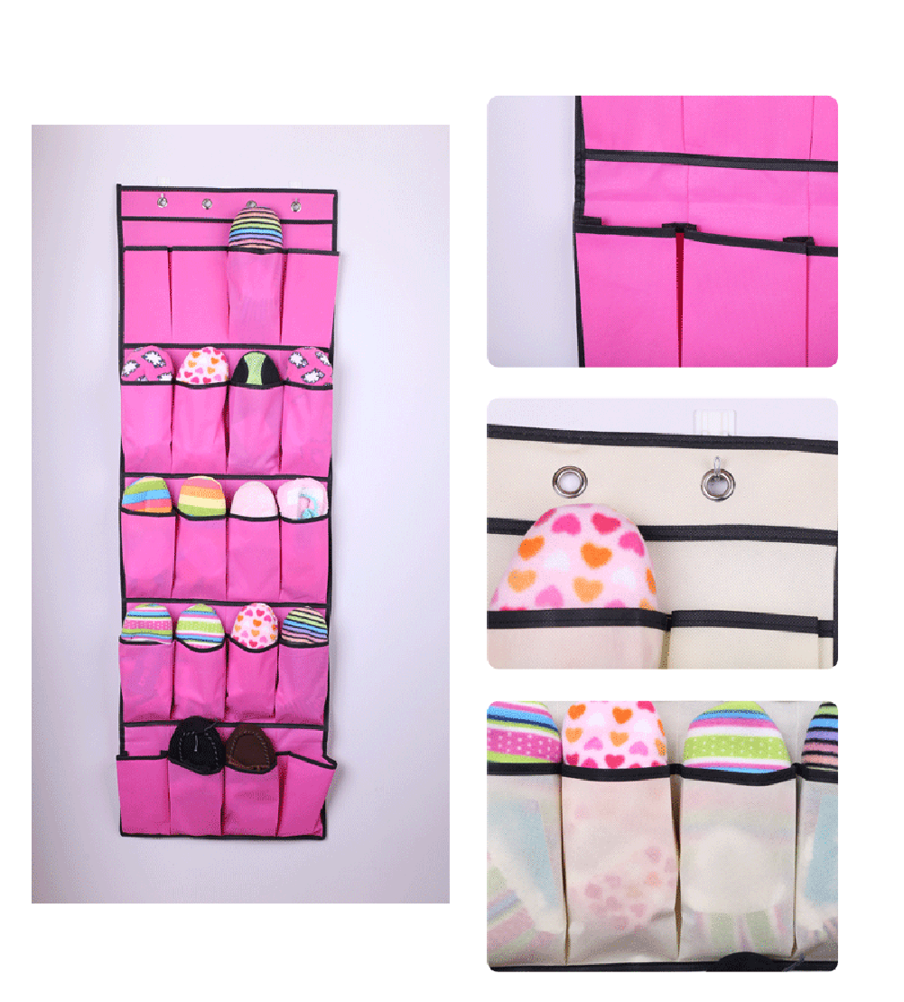 US 1-2 Pack 20 Pocket Over the Door Shoe Organizer Rack Hanging Storage Hanger