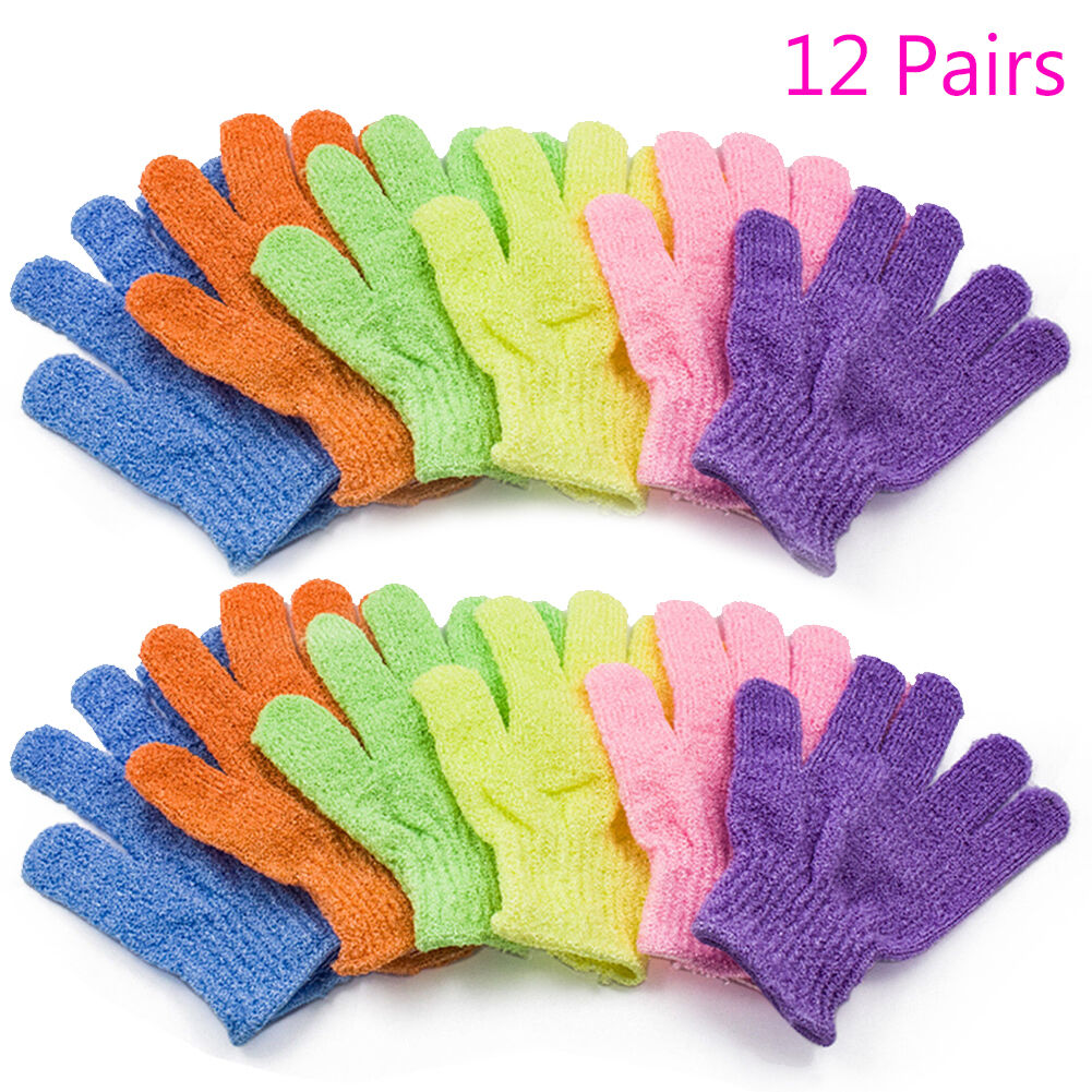 US 6~24 PCS Exfoliating Spa Bath Gloves Shower Soap Clean Hygiene Wholesale Lots