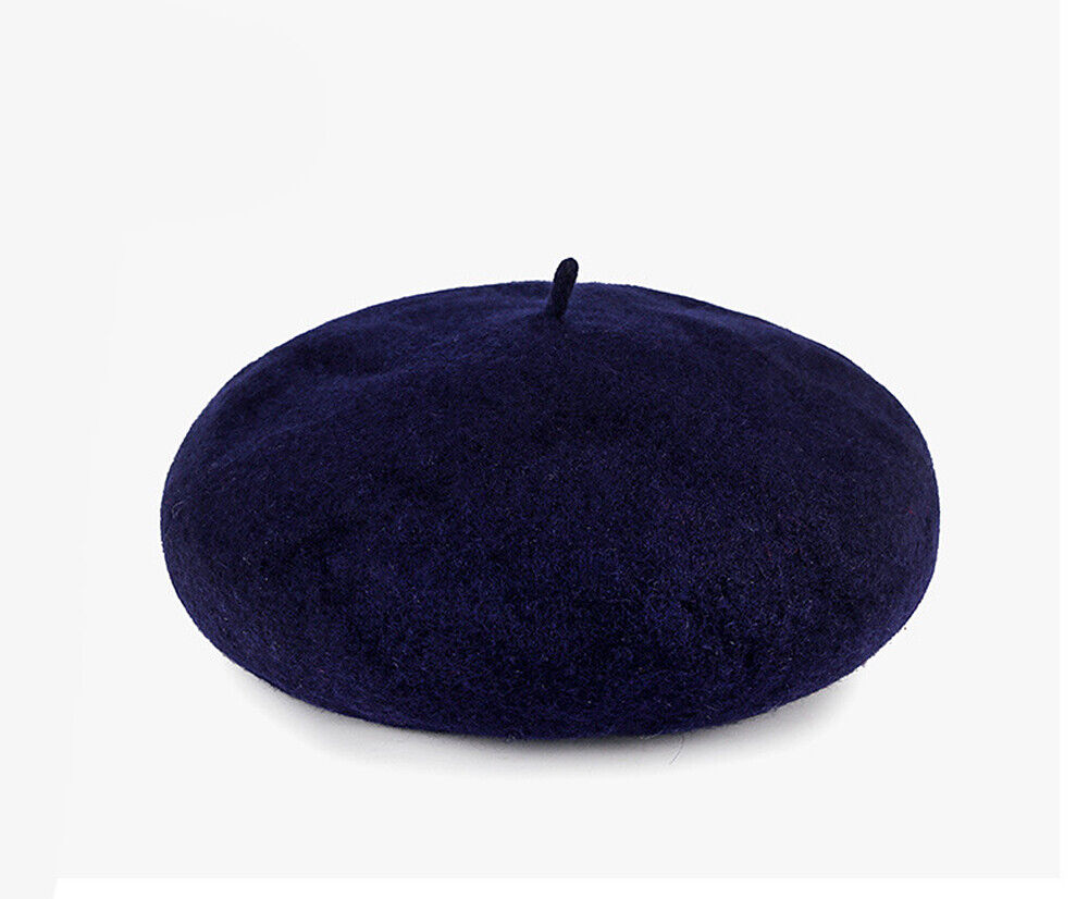 US Beanie Beret Winter Warmer French Artist Hats Ski Caps 95% Wool Solid Color