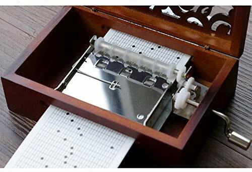 US 15-30 Notes Vintage Carved Wood Mechanism DIY Songs Handcrank Music Box Gift