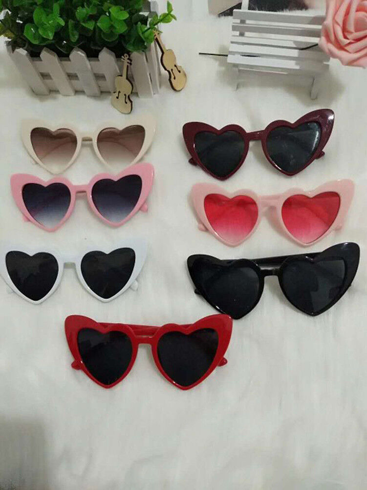 US Women Lovely Heart Shape Sunglasses Halloween Cat Eye Retro Sun Glasses UV400