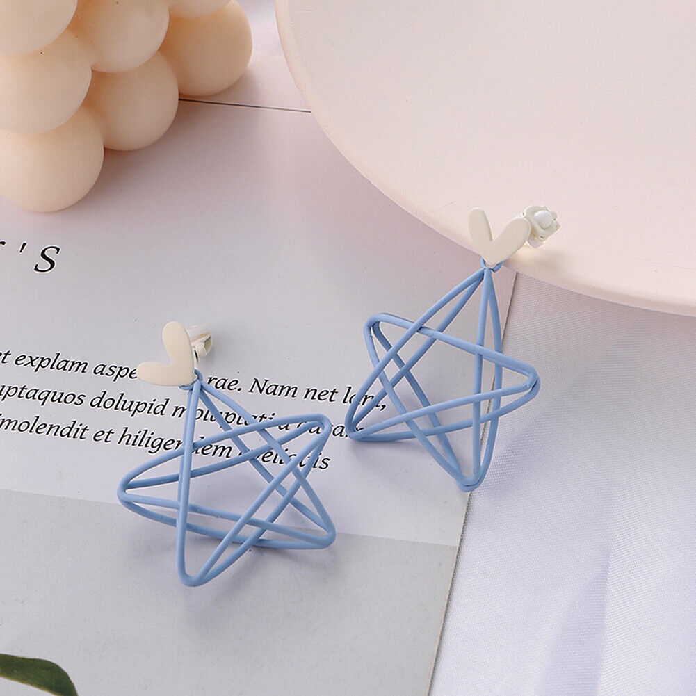 US Pom Pom Flower Balloon Daisy Vintage Heart Cat Star Fruit Earrings /Ear Clips