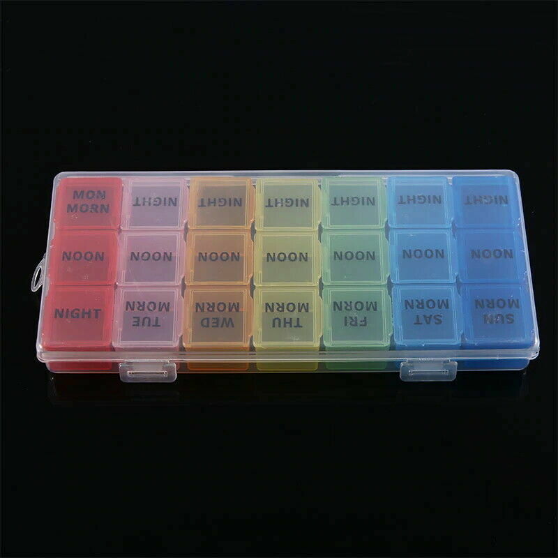 US 7 Day 28 Hole Medicine Pill Week Tablet Sort Organizer Storage Container Case