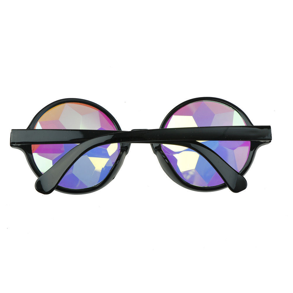 Festival Party Rave Kaleidoscope Rainbow Round Glasses Diffraction Crystal Lens