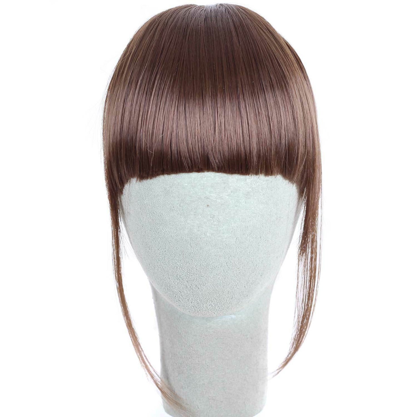 US Clip in on Thin Neat Bangs Human Hair Front Fringe Hair Extensions Hairpiece