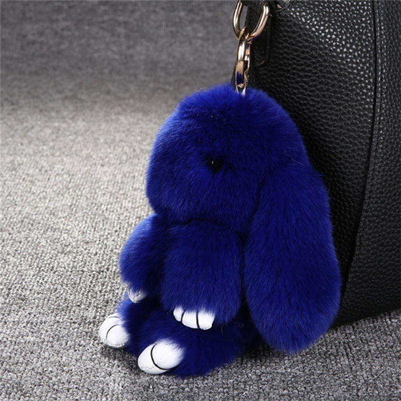 Bunny Rabbit Doll Heart Pom Phone Car Pendant Handbag Key Chain Ring Fine