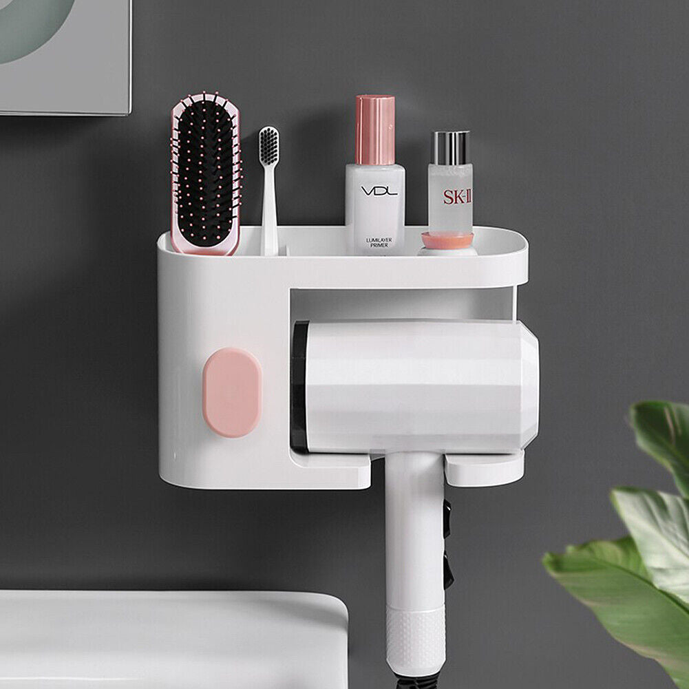 Hair Dryer Holder Self-Adhesive Hanging Rack Organizer Hook Spiral Caddy Bracket
