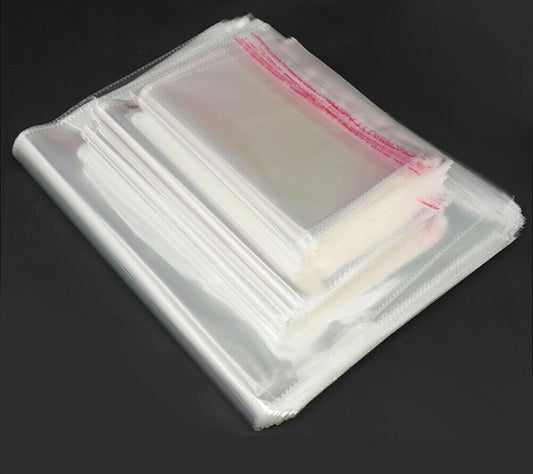 50/100/200 Pack Resealable Poly Bags Transparent OPP Bag Plastic Bags Self-Seal
