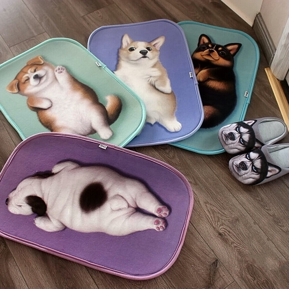 US Cat Dog Non-Slip 3D Doormat Kitchen Bathmat Bedrooms Patio Stair Carpet Mat