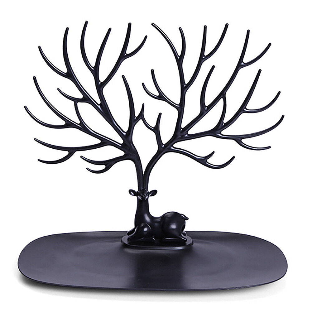 US Jewelry Deer Tree Stand Display Organizer Necklace Ring Earring Holder Rack