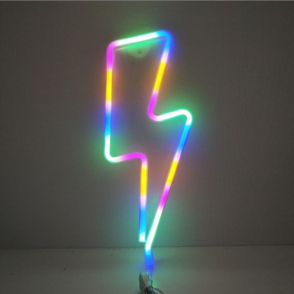 US Battery USB LED Neon Light Wall Signs Night Home Decoration Holiday Kid Gift