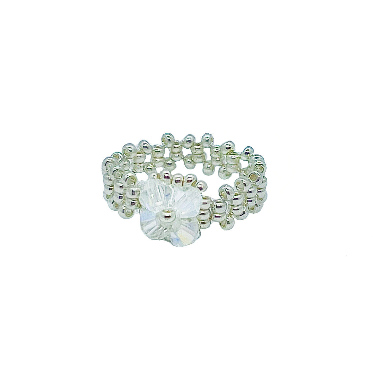 Magik Custom Flower 3D 4-Petal Flower Floral Luxury Ring Women Girl Holiday Gift