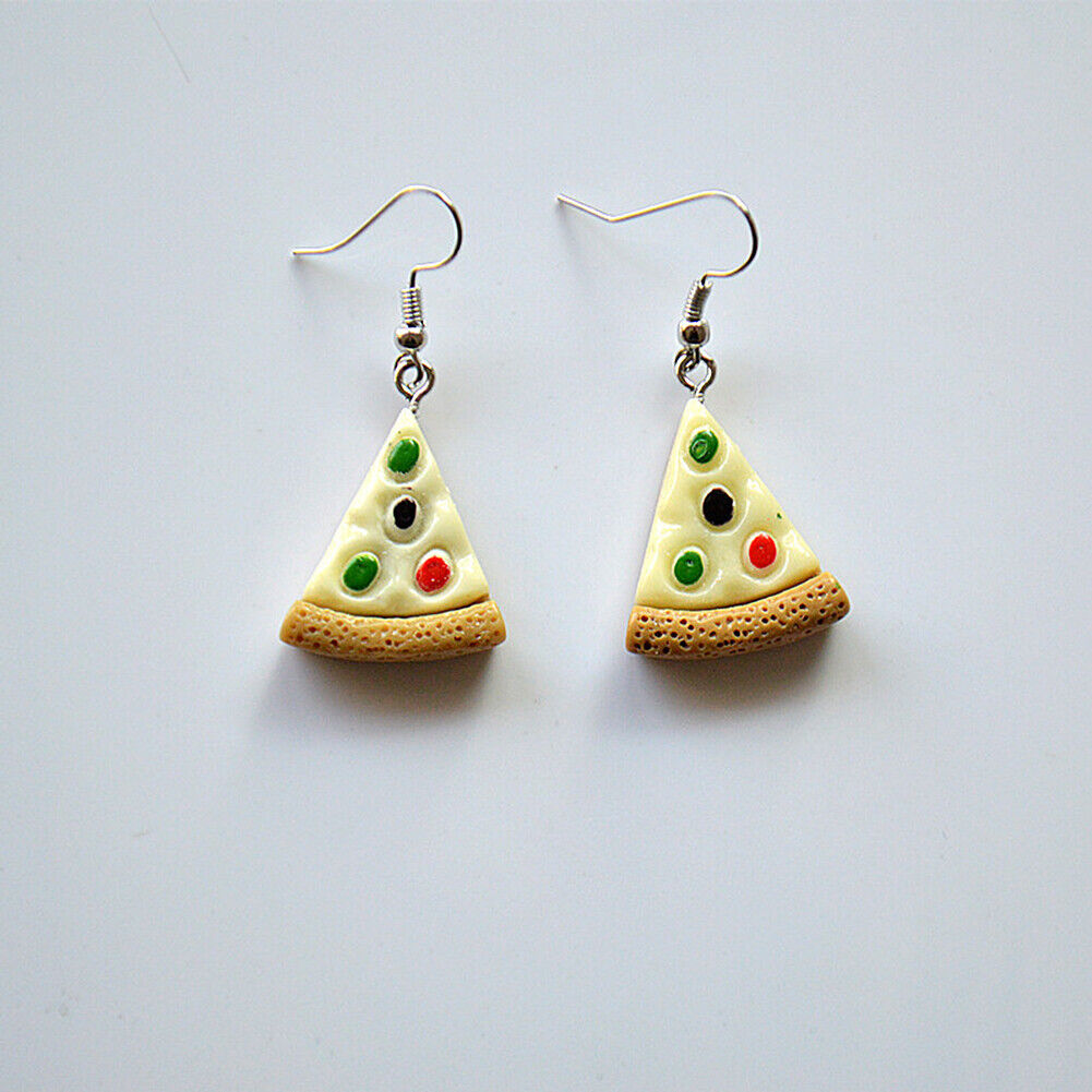 US Kawaii Sushi Pizza Cake Pudding Nigiri Food Earrings Miniature Jewelry Gifts