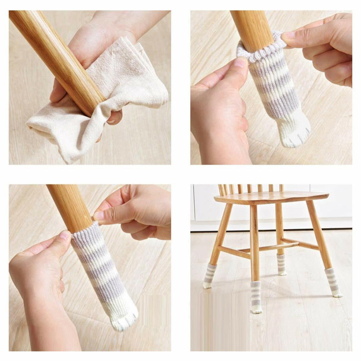 24 Pack Cat Paw Flower Bear Table Chair Foot Doorknob Floor Protector Sleeves US