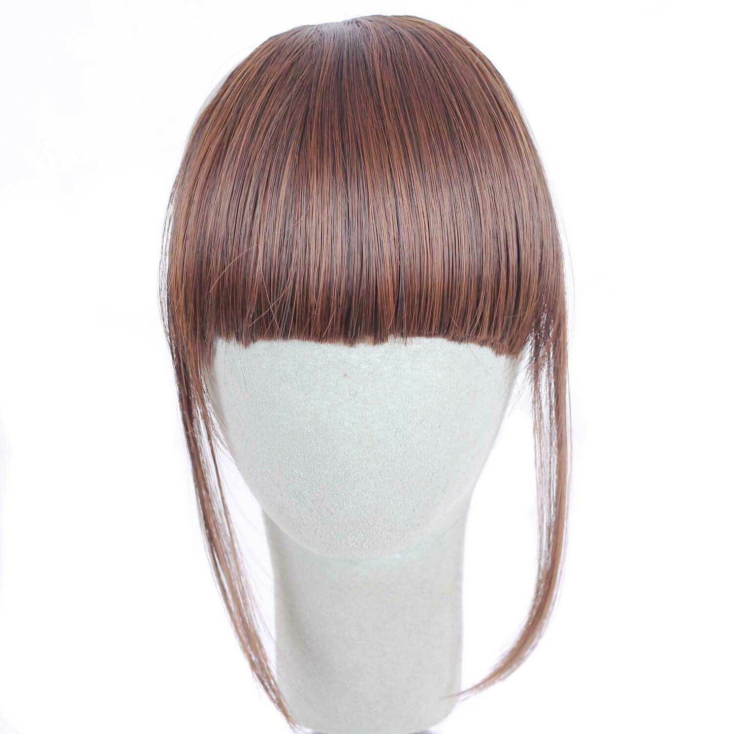 US Clip in on Thin Neat Bangs Human Hair Front Fringe Hair Extensions Hairpiece