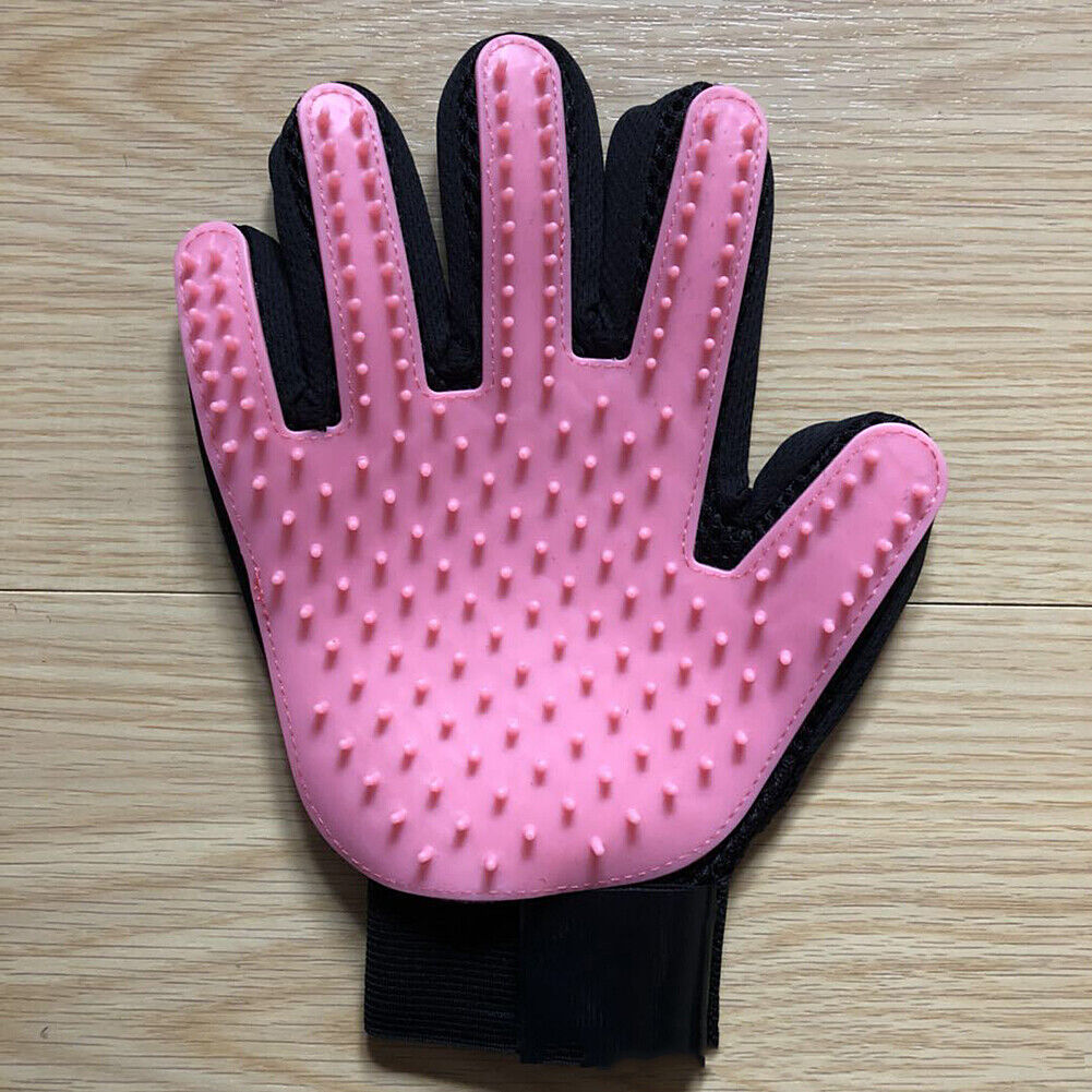 1-2 Pair Pet Dog Cat Deshedding Brush Grooming Glove Massage Hair Fur Removal US