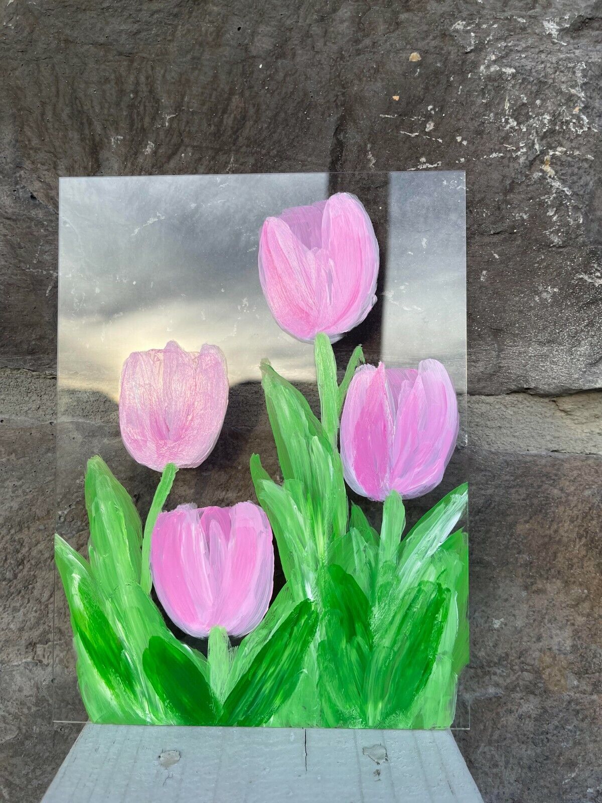 Magik Tulips Flower "Deep Love" Acrylic Sheet Painting 6'' x 8'' or 8'' x 12''