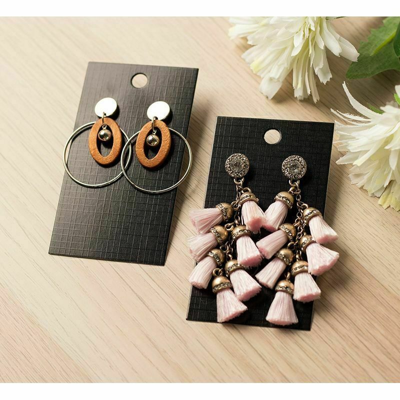 US 200 Pack Earring Card Holder Black Earring Display Cards Ear Studs Jewelry