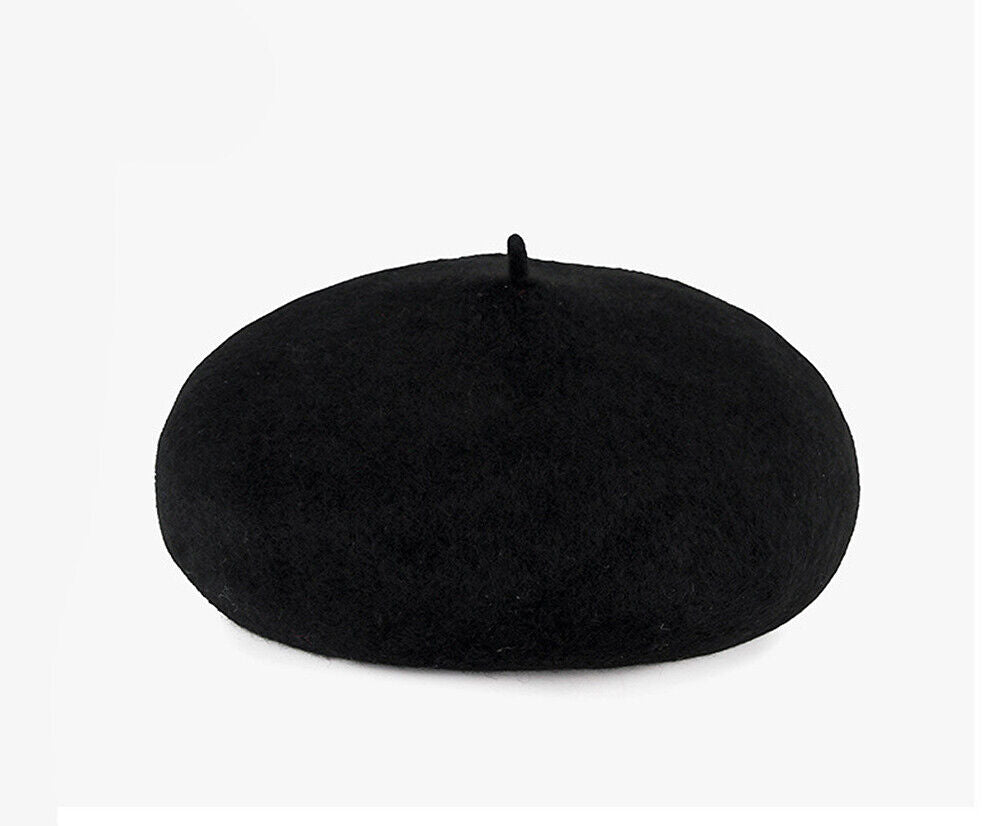 US Beanie Beret Winter Warmer French Artist Hats Ski Caps 95% Wool Solid Color