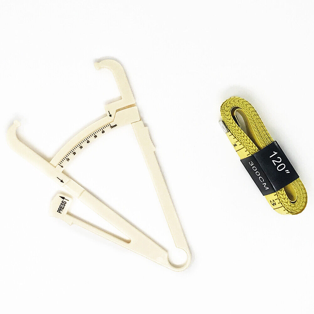 US Set of 2 Personal Body Fat Tester Caliper Accurate Measure w/ 120'' Body Tape