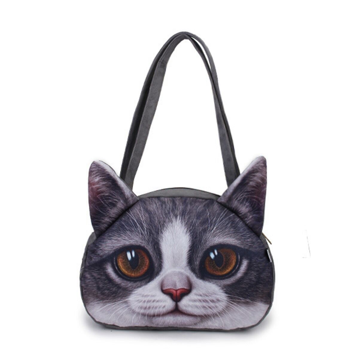 3D Cute Cat Dog Face Shoulder Bag Cat Dog Animal Pattern Handbag Shopping Purse