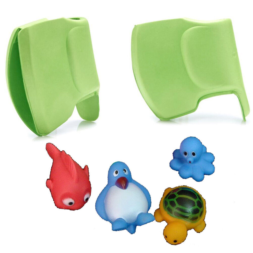 Soft Elephant Bath Tub Tap Spout Cover Extender Baby Kid Safety Guard +Four Toys