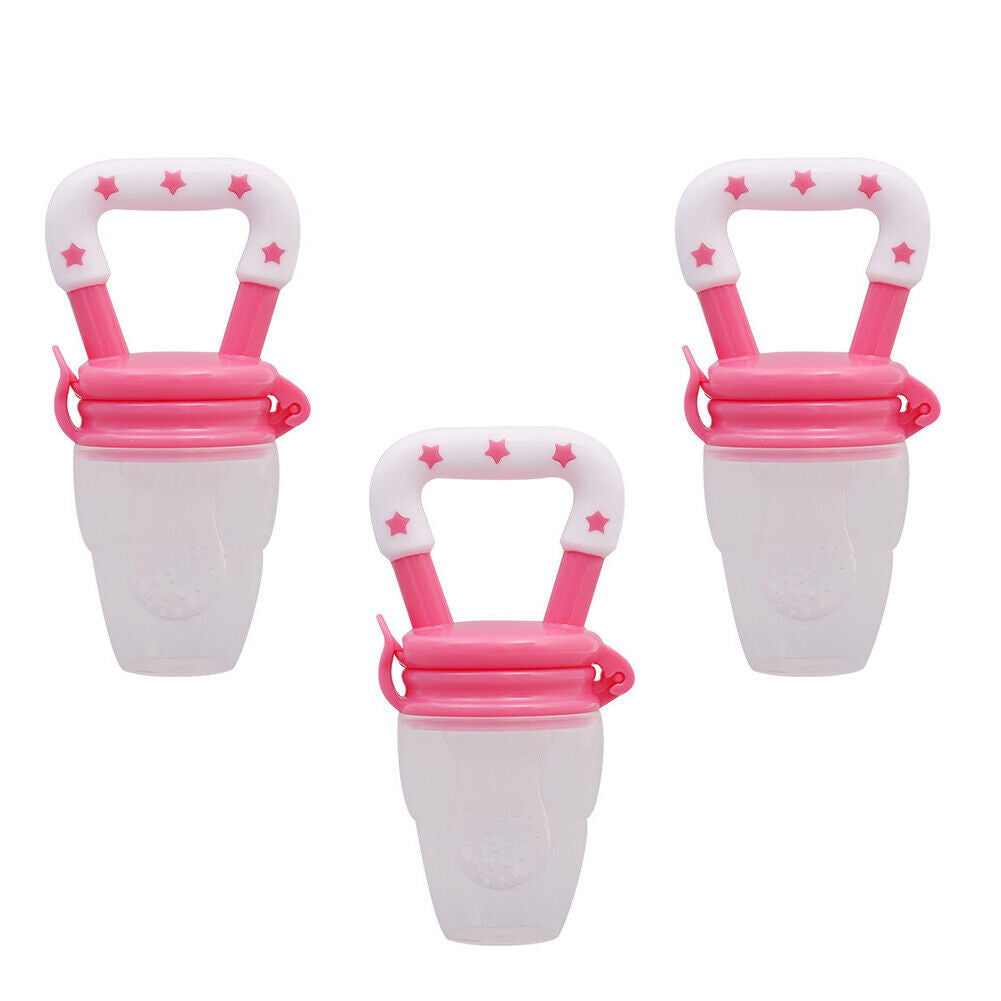 US 3 Pack Baby Food Feeder Fruit Silicone Nipple Teething Toy Soother Pacifier