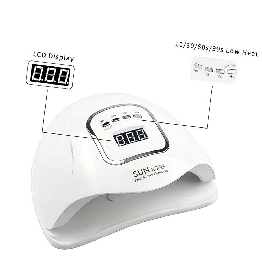 US 1-2Pc 120-180W Nail Dryer UV Light LED Lamp Polish Gel Curing Saloon Manicure