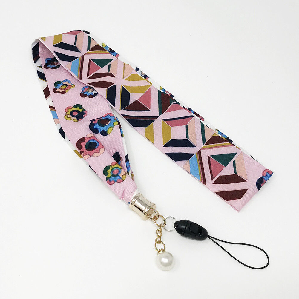 Universal Silk Scarf Neck Lanyard Strap Cell Mobile Phone ID Card Key chain