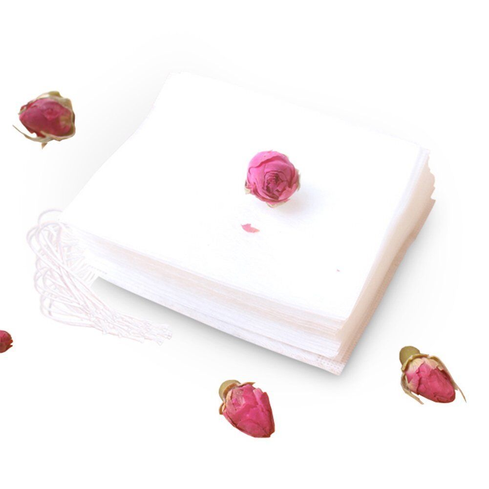 US 100-400 pcs Disposable Filter Drawstring Flip Empty Teabag Herb Loose Tea Bag