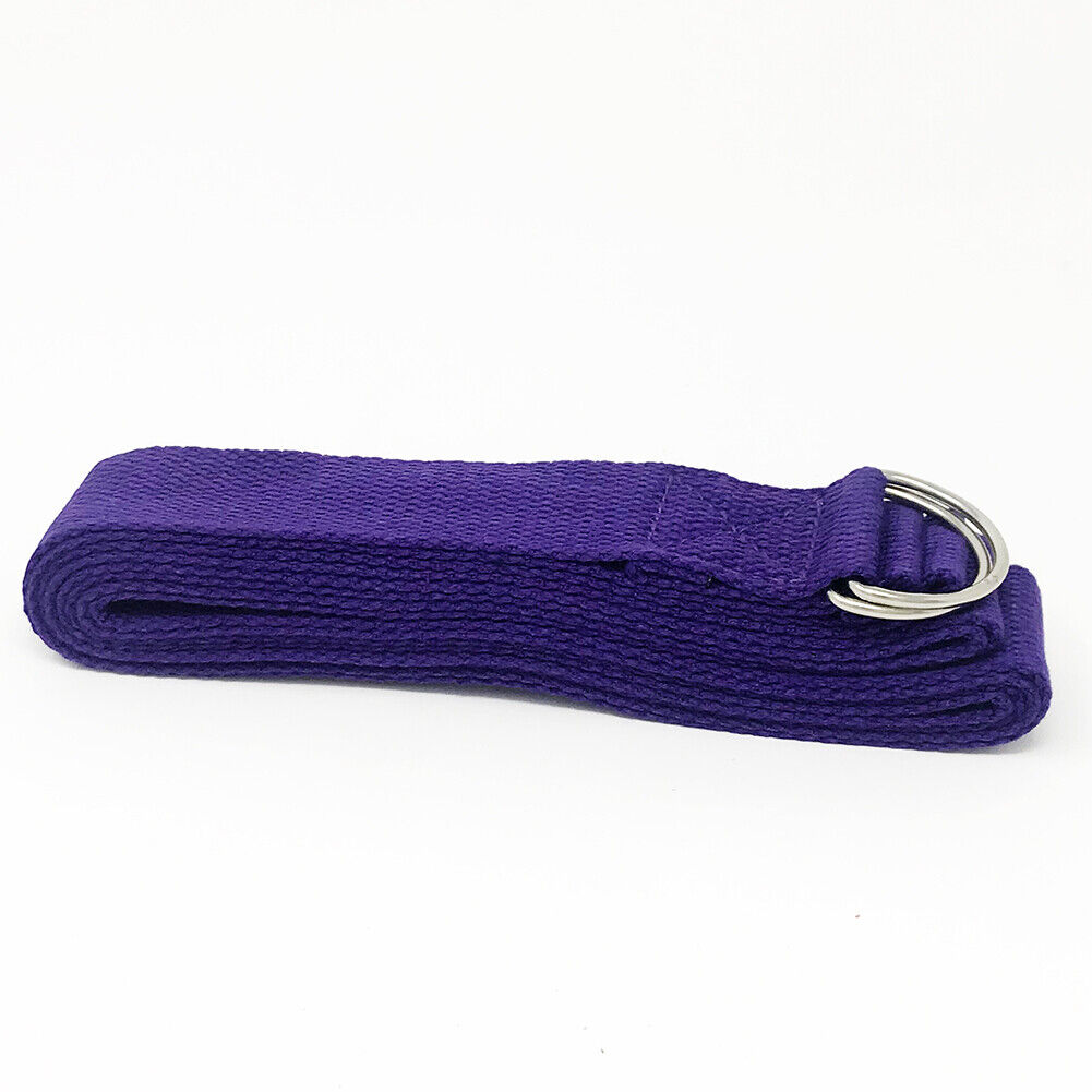 125 Inch/10.5 Feet/3.2M Fitness Exercise Yoga Strap Durable Cotton Metal D-Ring