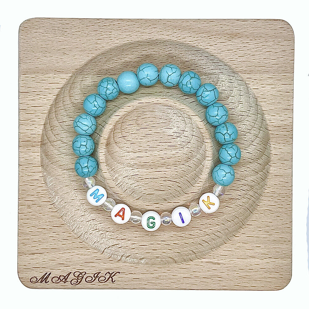 Magik Personalized Name Mama Bracelet Energy Stone Yoga Agage Howlite Crystal