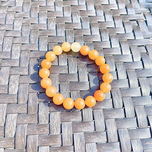 US Handmade Natural Soothing Stone Smooth Morganite/Aventurine Beaded Bracelet