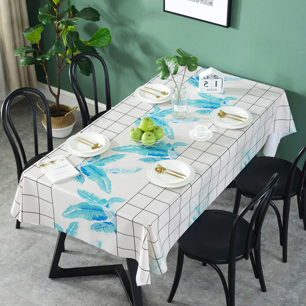 US Vinyl Square Table Cover Wipe Clean PVC Tablecloth Oil-Proof/Waterproof Stain