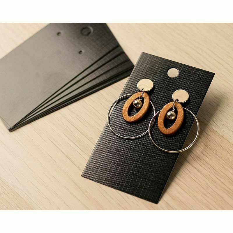 US 200 Pack Earring Card Holder Black Earring Display Cards Ear Studs Jewelry