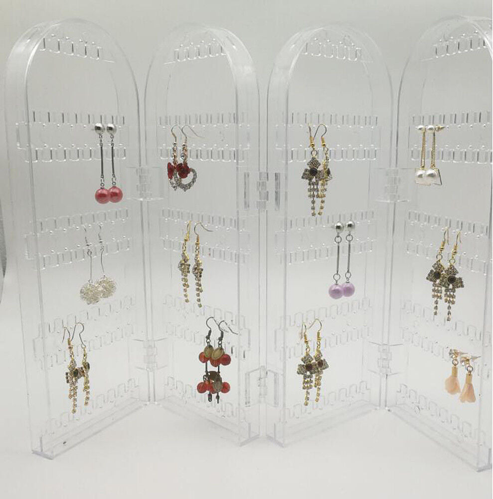 Jewelry Hanger Foldable Acrylic Earring Organizer Necklace Holder Bracelet Displ