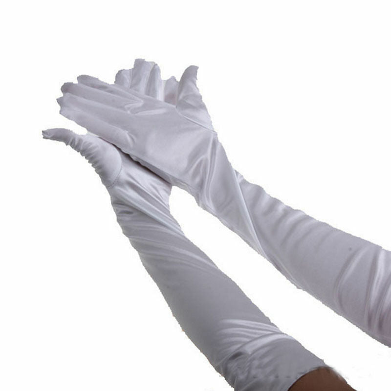 US Women Satin Evening Gloves 17.7'' Long Party Dance Elbow Length Opera Gloves