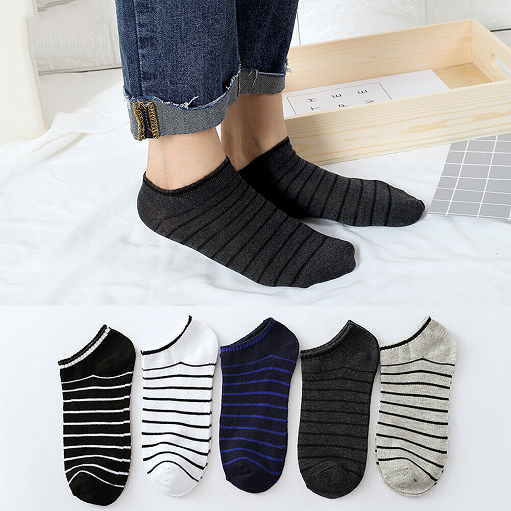 US 5 Pairs Men Women Low Cut Liner Multi Pattern Boat Socks Daisy Bear Stripes