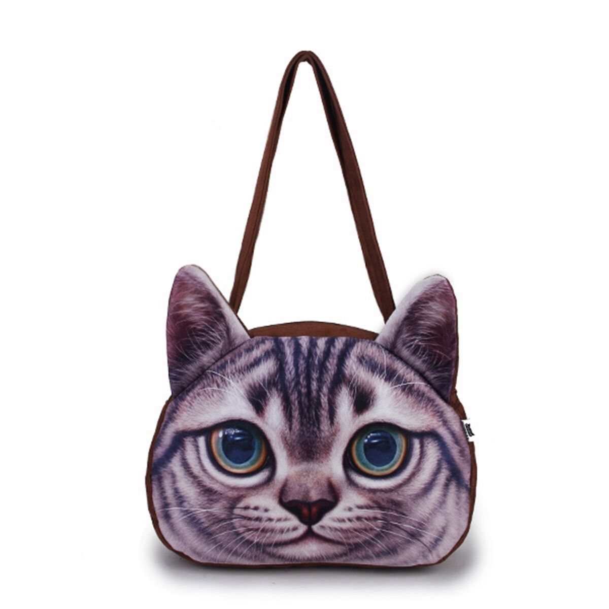 3D Cute Cat Dog Face Shoulder Bag Cat Dog Animal Pattern Handbag Shopping Purse