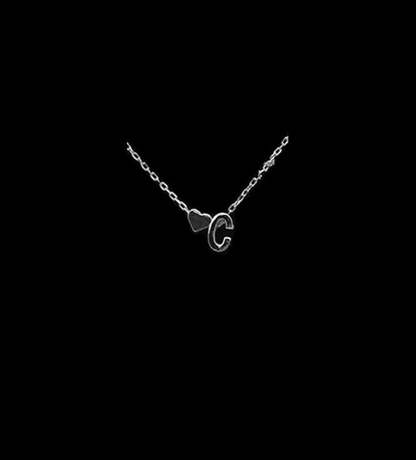 US Charm Heart Letter Initial A-Z Alphabet Pendant Chain Necklace Christmas Gift
