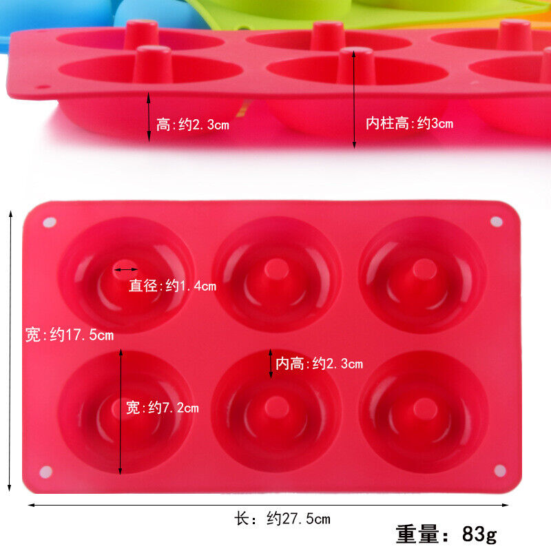 US Silicone Donut Mold Donut Mould Pan Baking Tray Bagels Cake Biscuit Muffins