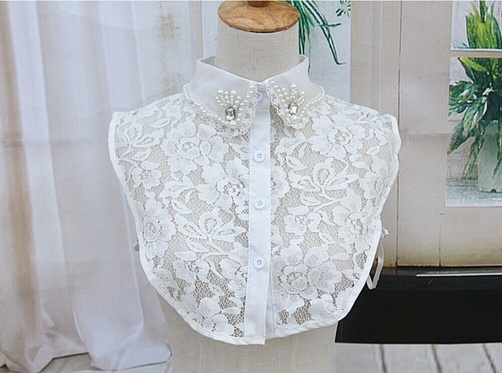 Choker Necklace Unisex Women Peter Pan Detachable Lapel Shirt Fake False Collar