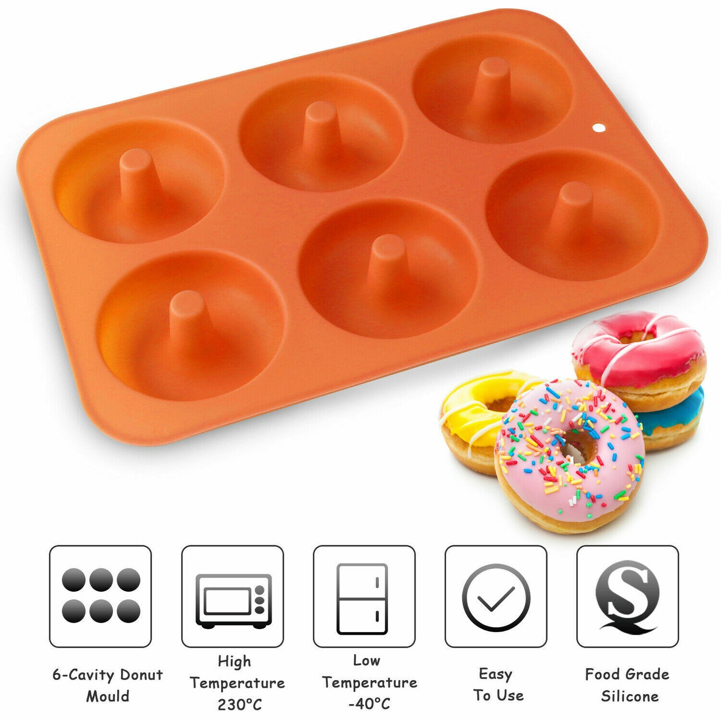 US Silicone Donut Mold Donut Mould Pan Baking Tray Bagels Cake Biscuit Muffins