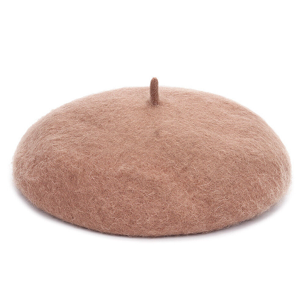 US Beanie Beret Winter Warmer French Artist Hats Ski Caps 95% Wool Solid Color