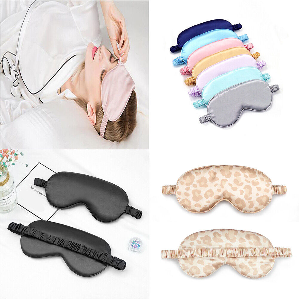 US Double-sided Satin Silky travel Sleep Eye Mask Cover Padded Blindfold Smooth