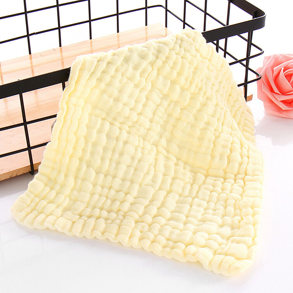 US 10-20 Baby Muslin Washcloths 12''x12'' Cotton Reusable Wipes Bath Bibs Towels